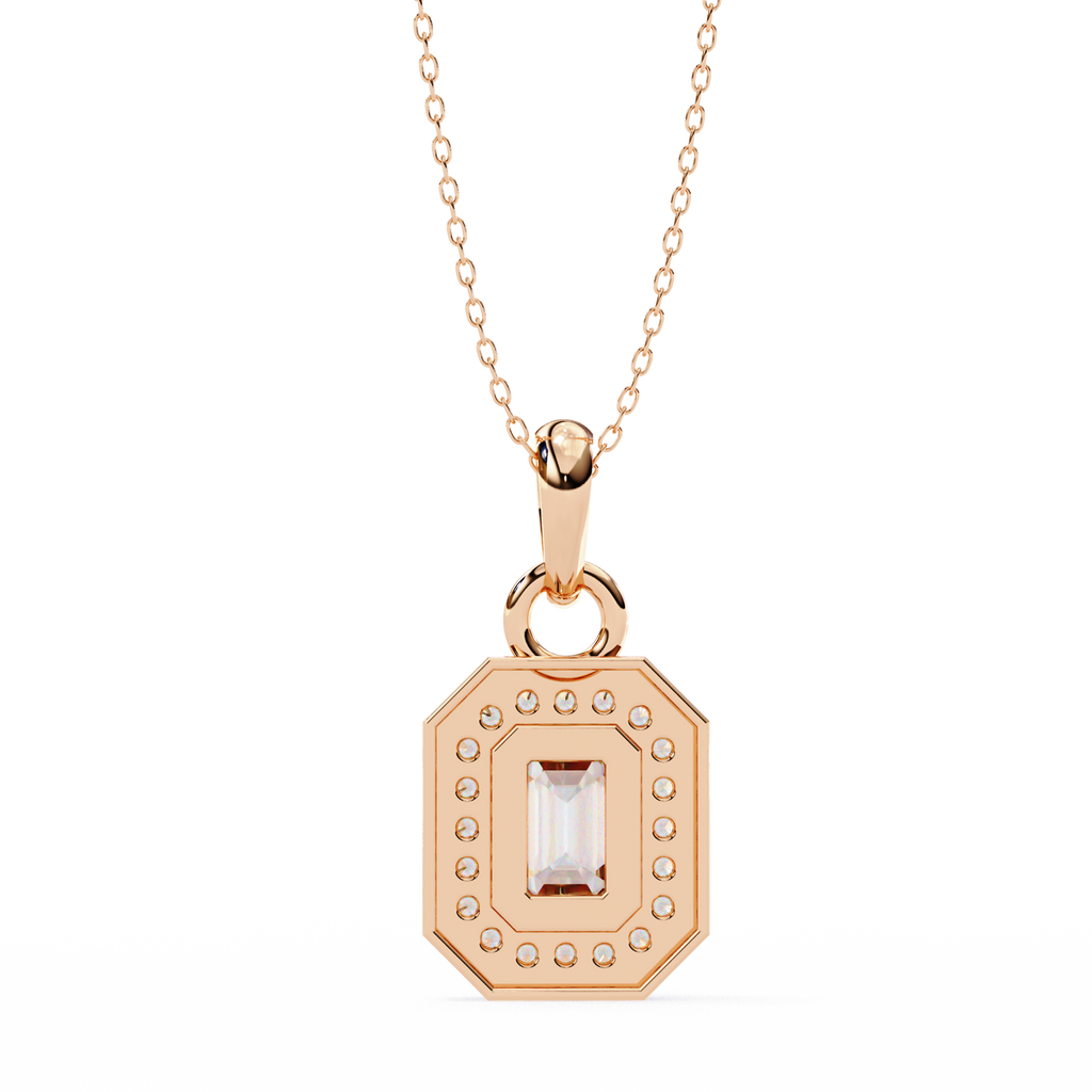 Natural Diamond Empire Halo Pendant