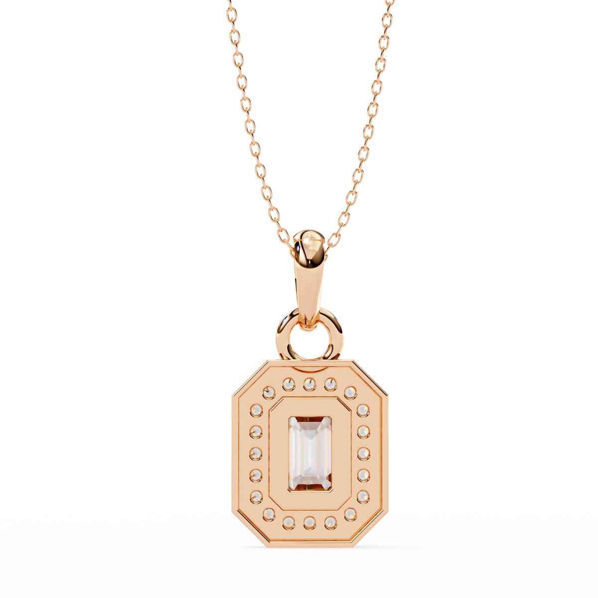Natural Diamond Empire Halo Pendant