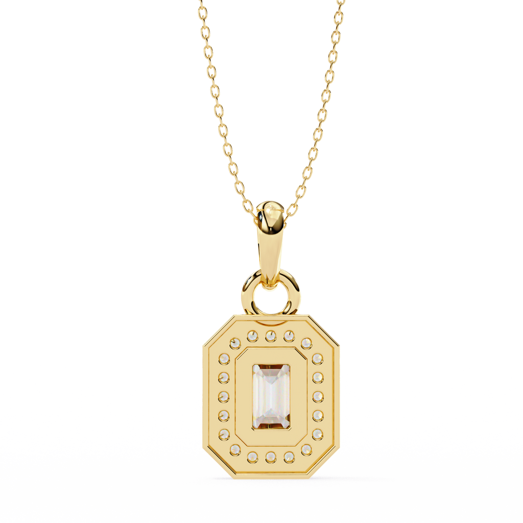 Natural Diamond Empire Halo Pendant