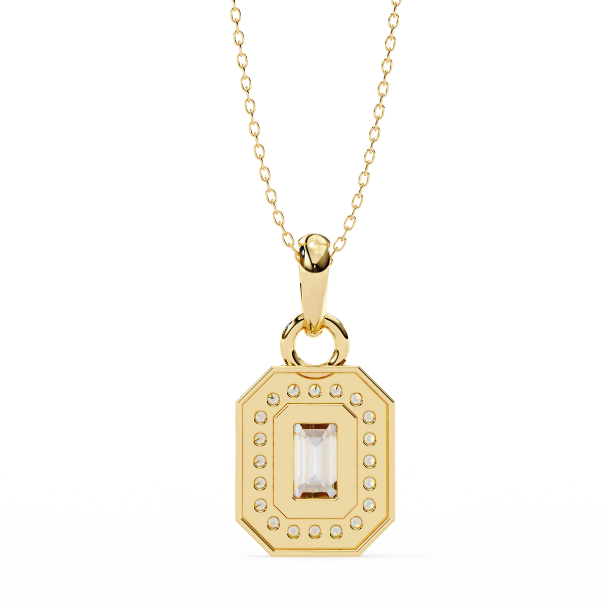 Natural Diamond Empire Halo Pendant