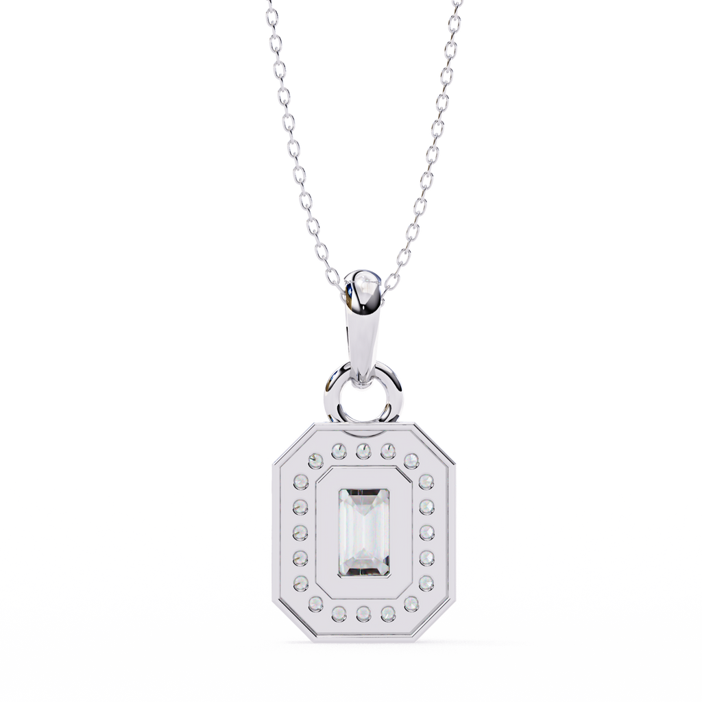 Natural Diamond Empire Halo Pendant