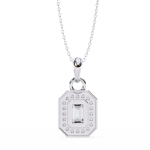Natural Diamond Empire Halo Pendant