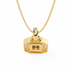 Natural Diamond Empire Halo Pendant