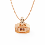 Natural Diamond Empire Halo Pendant