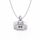 Natural Diamond Empire Halo Pendant