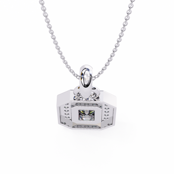 Natural Diamond Empire Halo Pendant