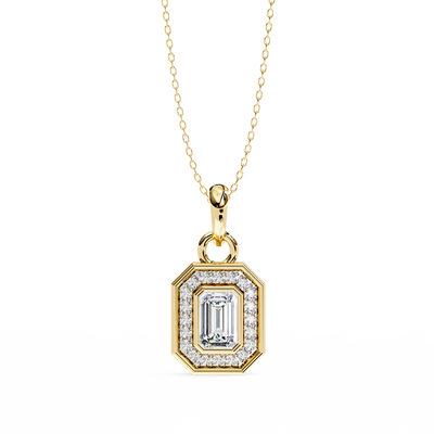 Natural Diamond Empire Halo Pendant