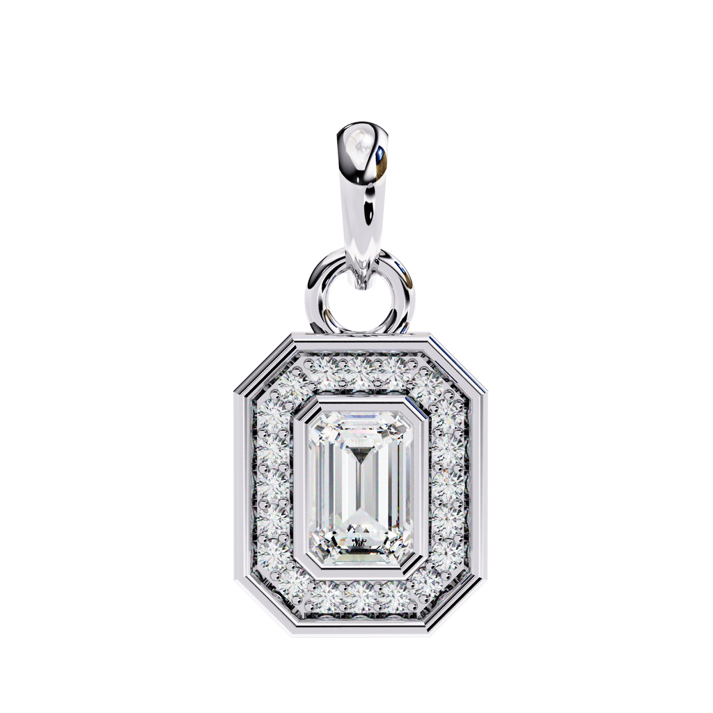 Natural Diamond Empire Halo Pendant