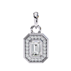 Natural Diamond Empire Halo Pendant