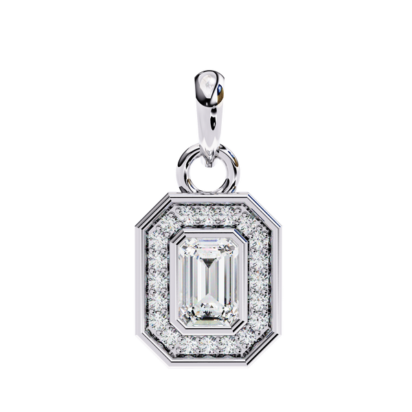 Natural Diamond Empire Halo Pendant