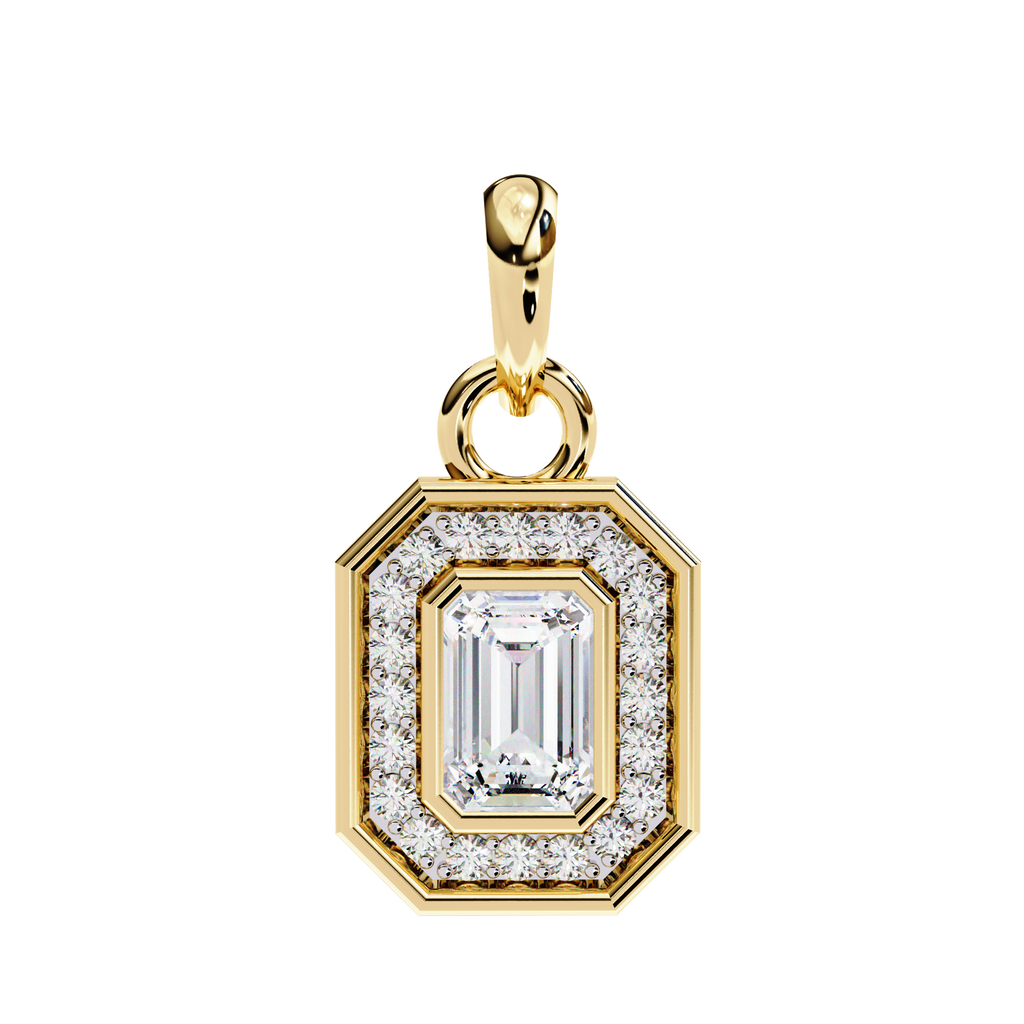 Natural Diamond Empire Halo Pendant