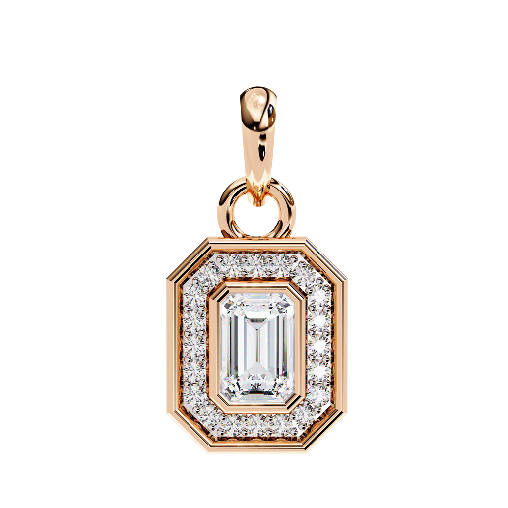 Natural Diamond Empire Halo Pendant