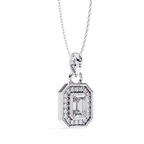 Natural Diamond Empire Halo Pendant