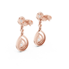 Larmes Double Pear Halo Diamond Drop Earring