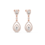 Larmes Double Pear Halo Diamond Drop Earring