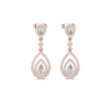 Larmes Double Pear Halo Diamond Drop Earring