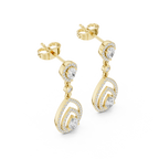 Larmes Double Pear Halo Diamond Drop Earring