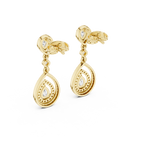 Larmes Double Pear Halo Diamond Drop Earring