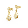 Larmes Double Pear Halo Diamond Drop Earring