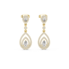 Larmes Double Pear Halo Diamond Drop Earring