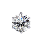 White Gold Six-Prong Crown Round Diamond Stud Earrings