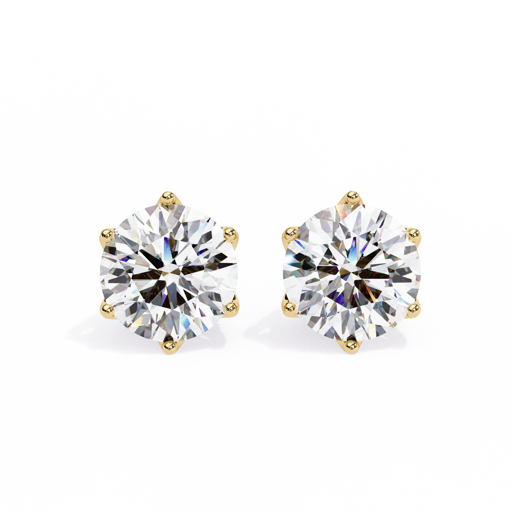 Brilliant Round Cut Natural Diamond Stud Earrings