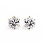 Brilliant Round Cut Natural Diamond Stud Earrings