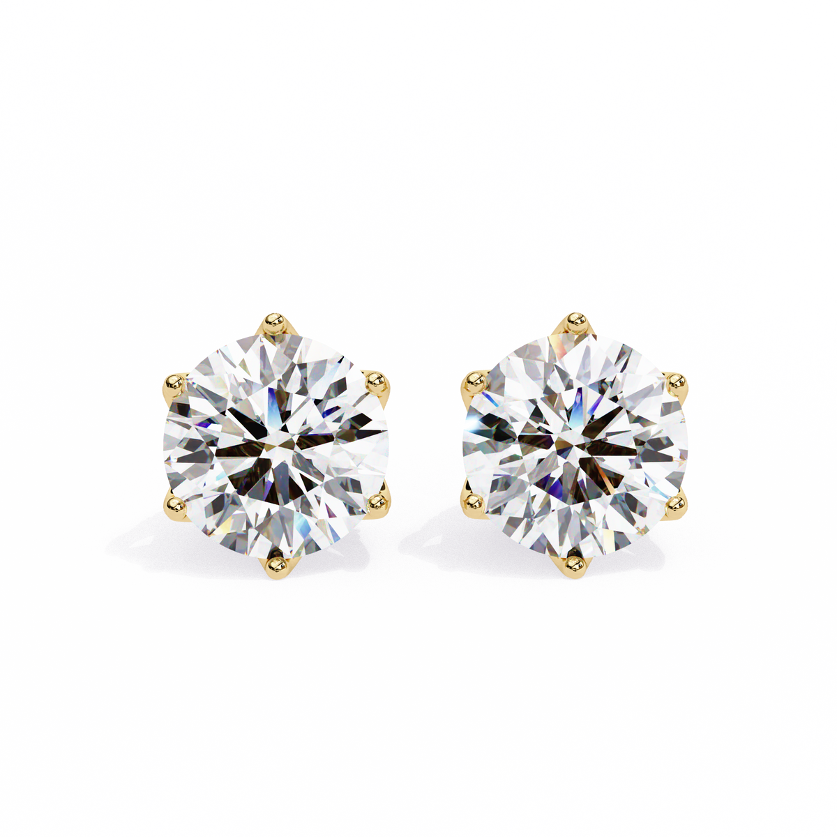 Brilliant Round Cut Natural Diamond Stud Earrings