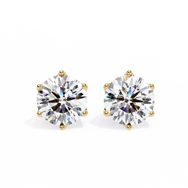 Brilliant Round Cut Natural Diamond Stud Earrings
