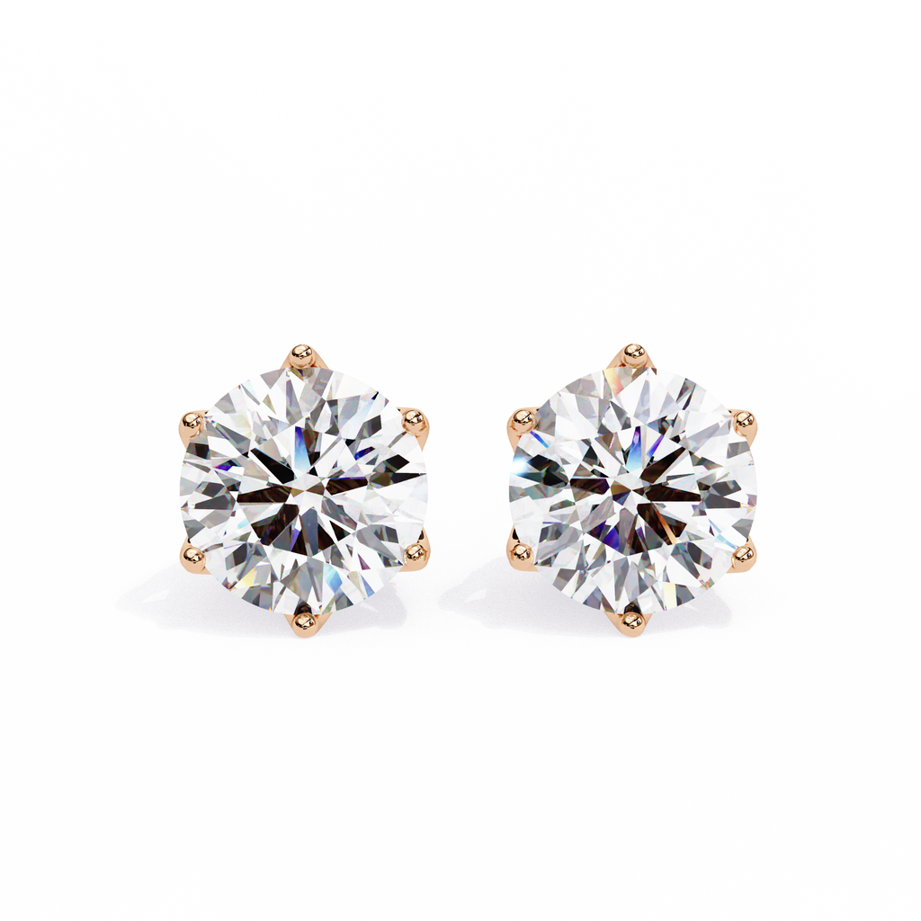 Brilliant Round Cut Natural Diamond Stud Earrings
