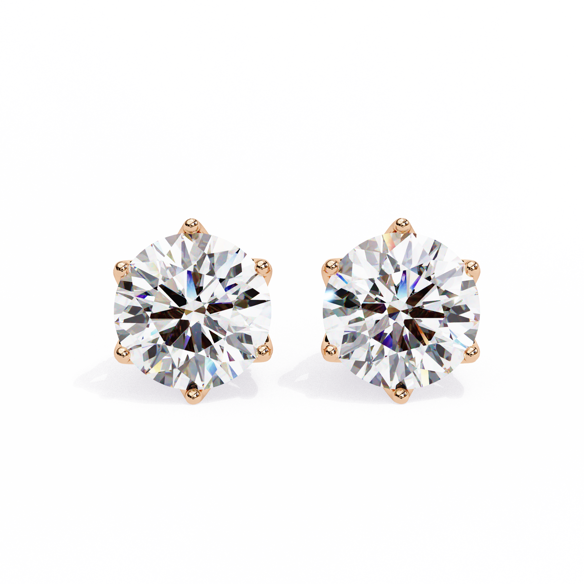 Brilliant Round Cut Natural Diamond Stud Earrings