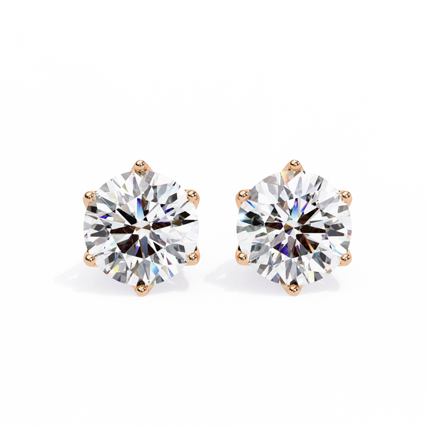 Brilliant Round Cut Natural Diamond Stud Earrings