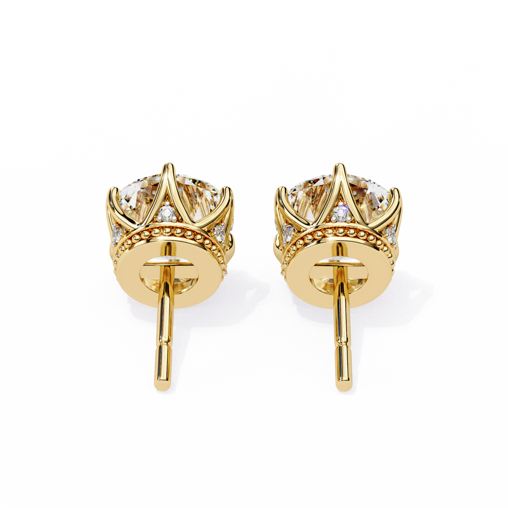 Brilliant Round Cut Natural Diamond Stud Earrings