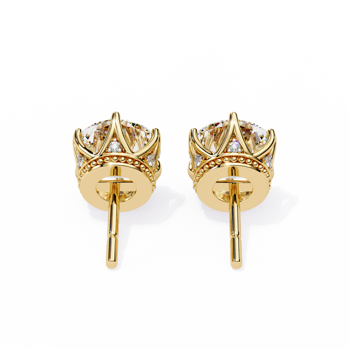 Brilliant Round Cut Natural Diamond Stud Earrings