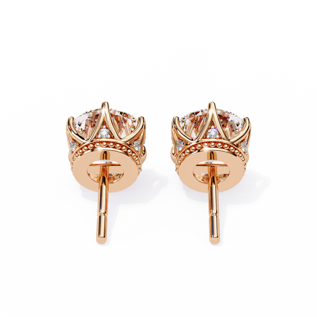 Brilliant Round Cut Natural Diamond Stud Earrings