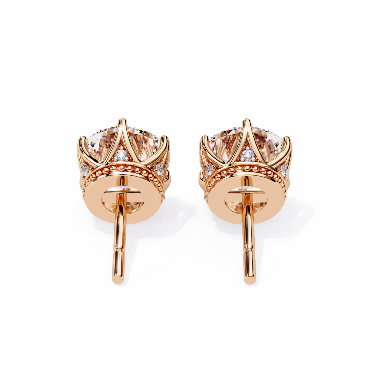 Brilliant Round Cut Natural Diamond Stud Earrings