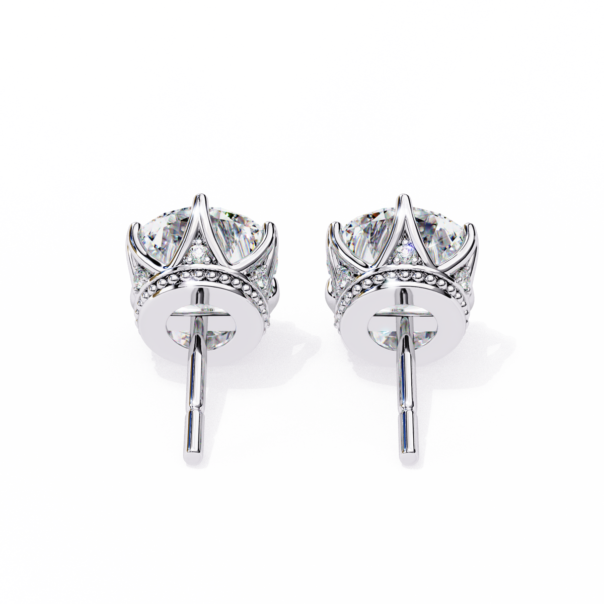 Brilliant Round Cut Natural Diamond Stud Earrings