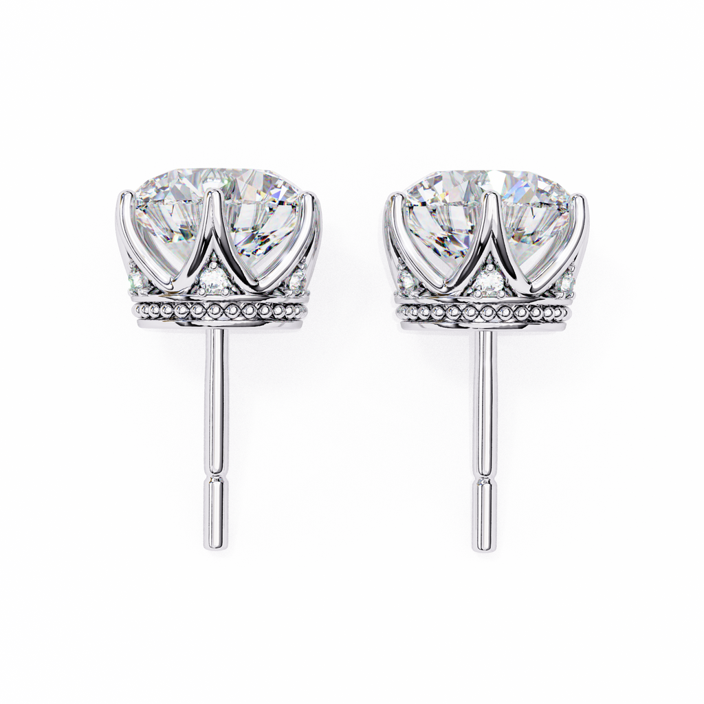 Brilliant Round Cut Natural Diamond Stud Earrings