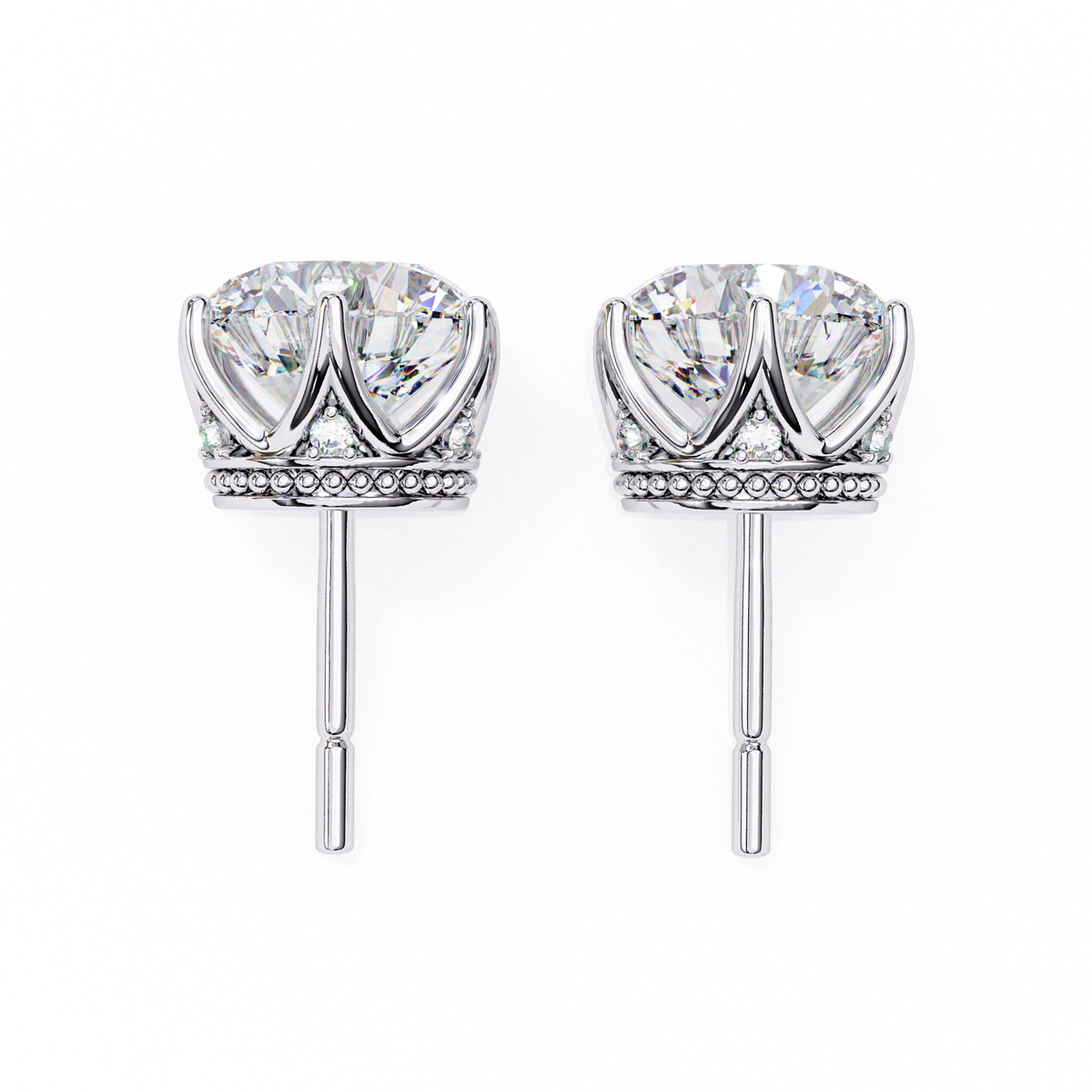 Brilliant Round Cut Natural Diamond Stud Earrings
