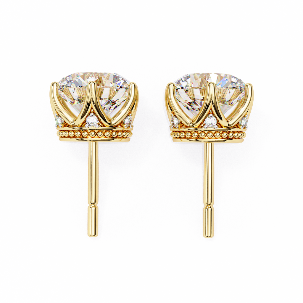 Brilliant Round Cut Natural Diamond Stud Earrings