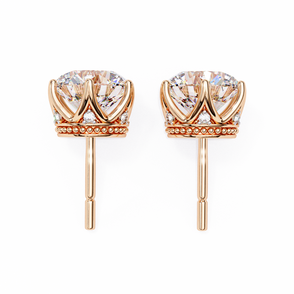Brilliant Round Cut Natural Diamond Stud Earrings