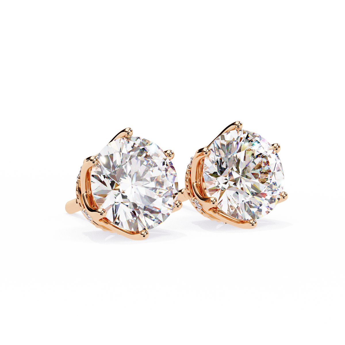 Brilliant Round Cut Natural Diamond Stud Earrings