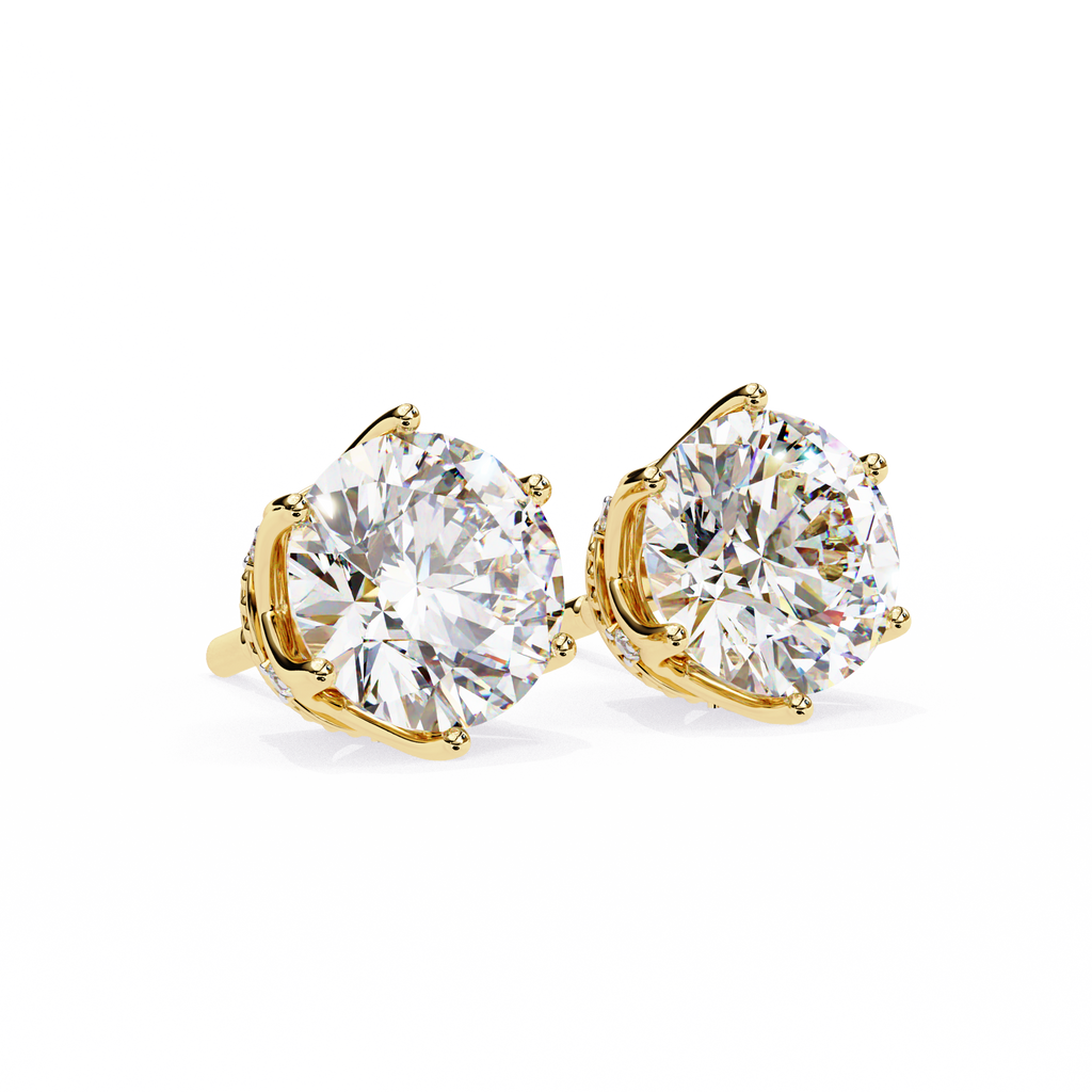 Brilliant Round Cut Natural Diamond Stud Earrings