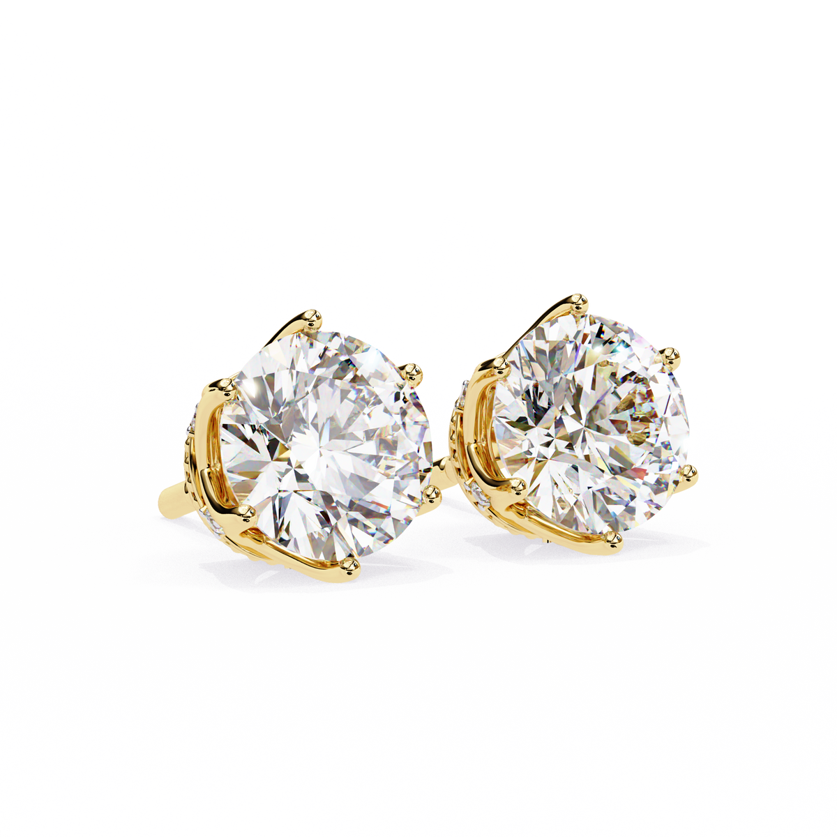 Brilliant Round Cut Natural Diamond Stud Earrings