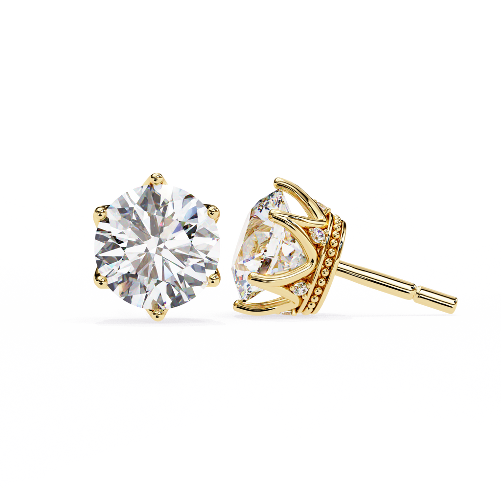 Brilliant Round Cut Natural Diamond Stud Earrings