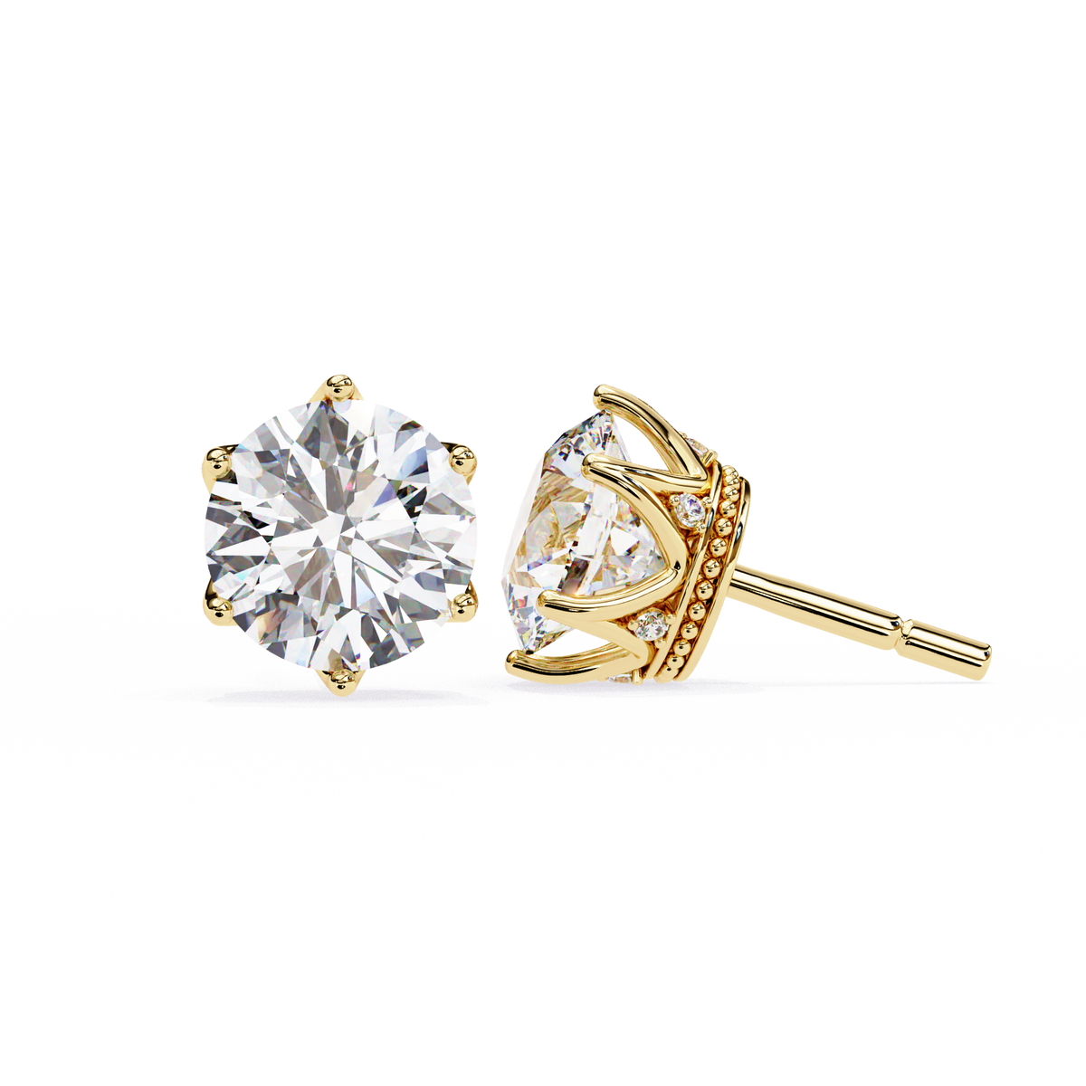 Brilliant Round Cut Natural Diamond Stud Earrings