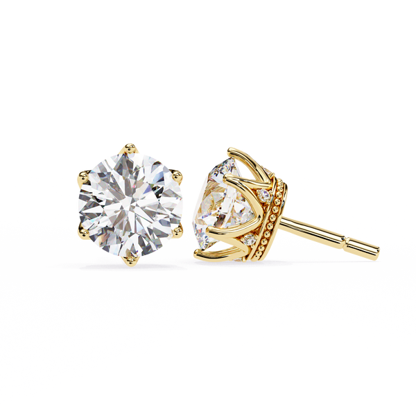 Brilliant Round Cut Natural Diamond Stud Earrings