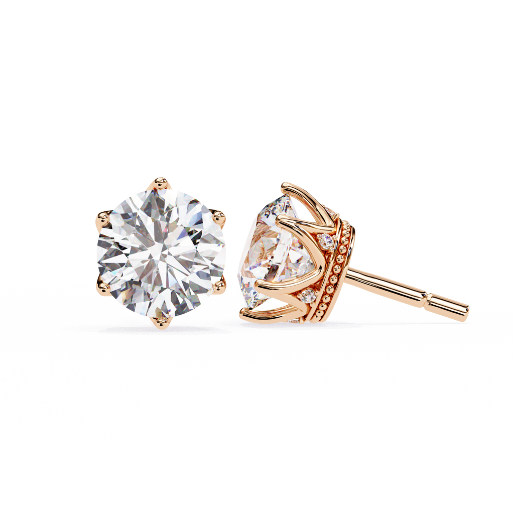 Brilliant Round Cut Natural Diamond Stud Earrings