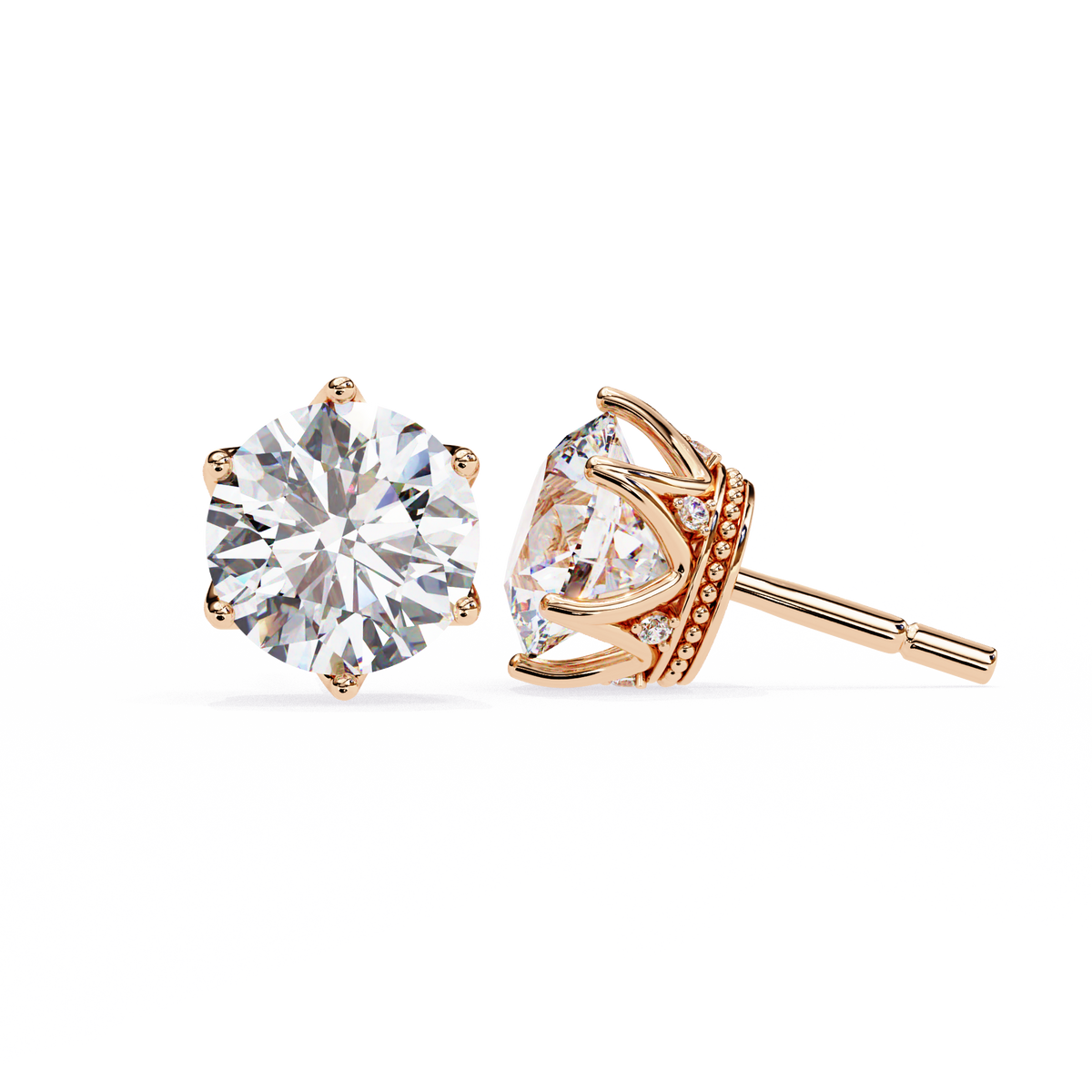 Brilliant Round Cut Natural Diamond Stud Earrings