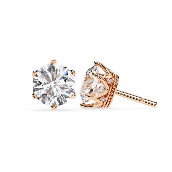 Brilliant Round Cut Natural Diamond Stud Earrings